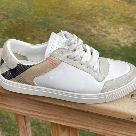 Burberry Leather, Suede and House Check Men's Leather Sneakers Size 40.5… - Picture 2 of 15